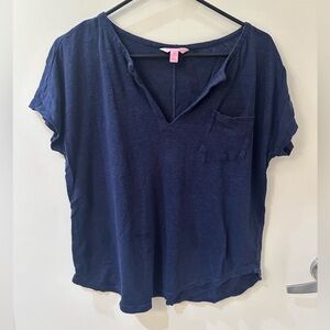 Navy Lilly Pulitzer Linen Tee M